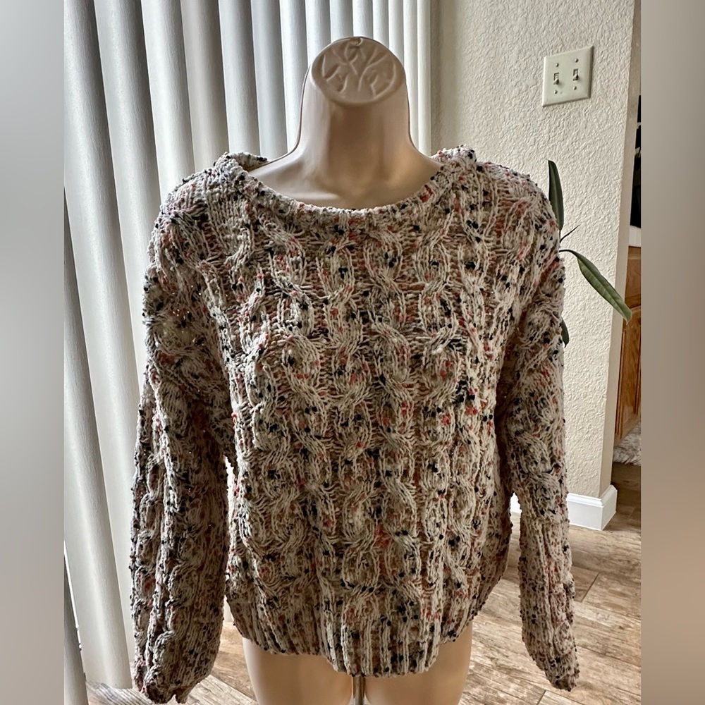 Jessica Simpson Chunky Confetti Print Sweater -Small